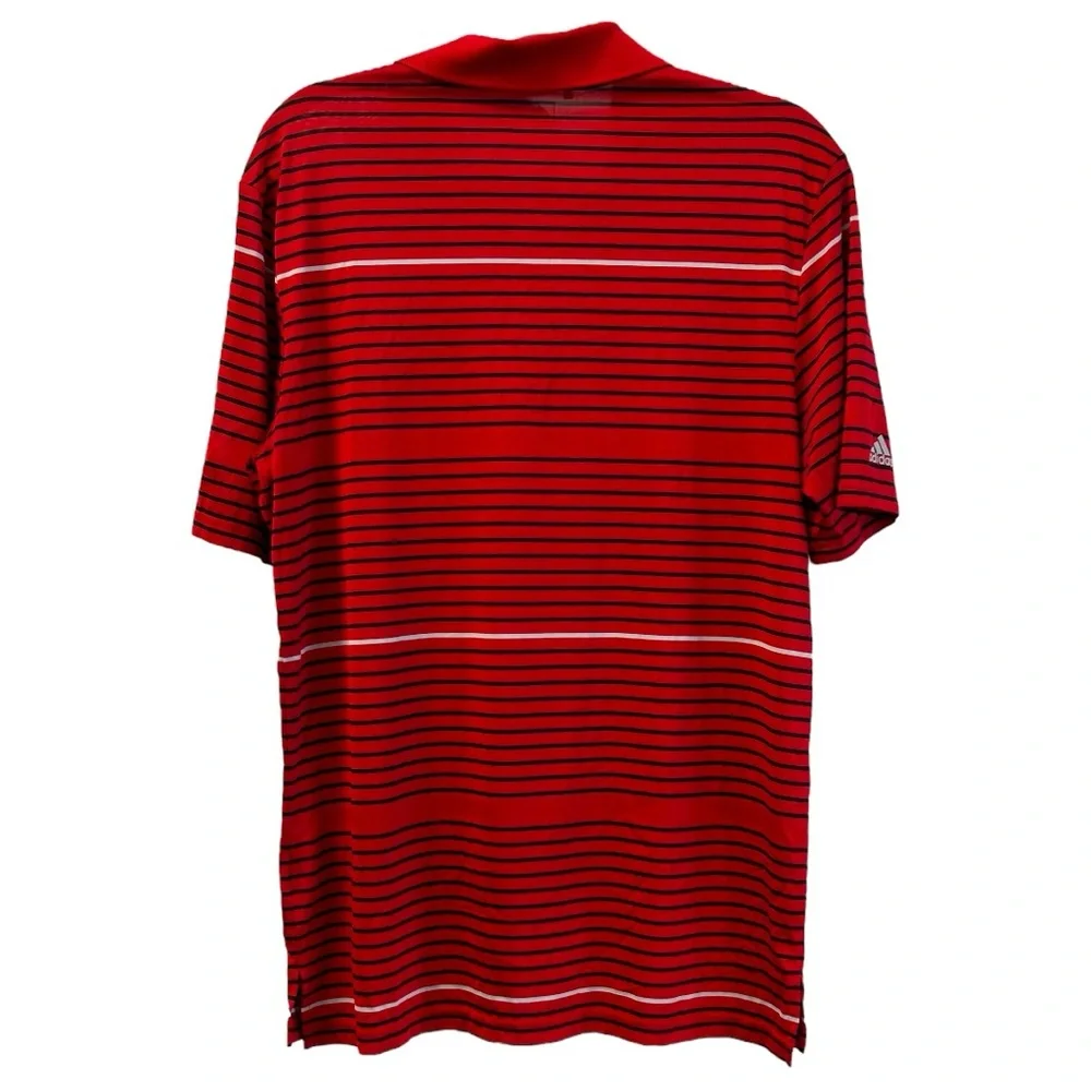 Adidas Men's Climacool Red Striped Short Sleeve Golf Polo Shirt  Sz M‎